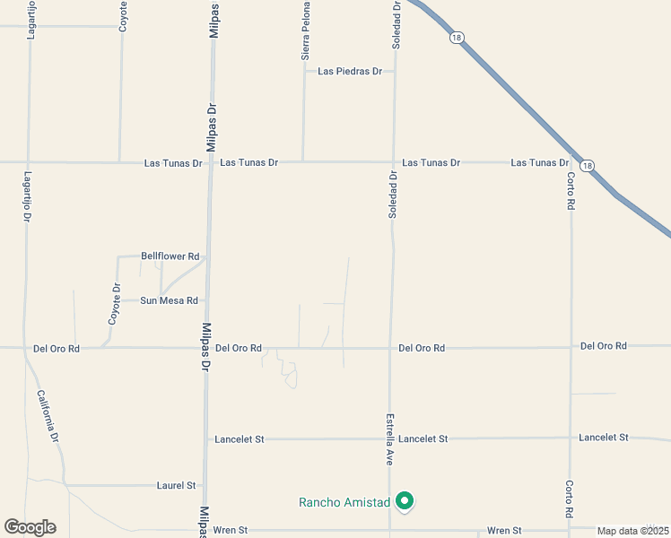 map of restaurants, bars, coffee shops, grocery stores, and more near 25982 Bellflower Road in Apple Valley