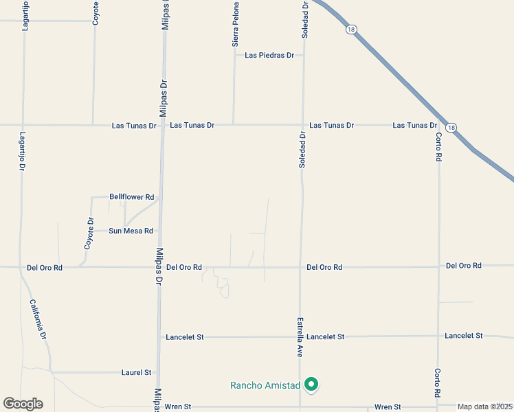 map of restaurants, bars, coffee shops, grocery stores, and more near 25982 Bellflower Road in Apple Valley