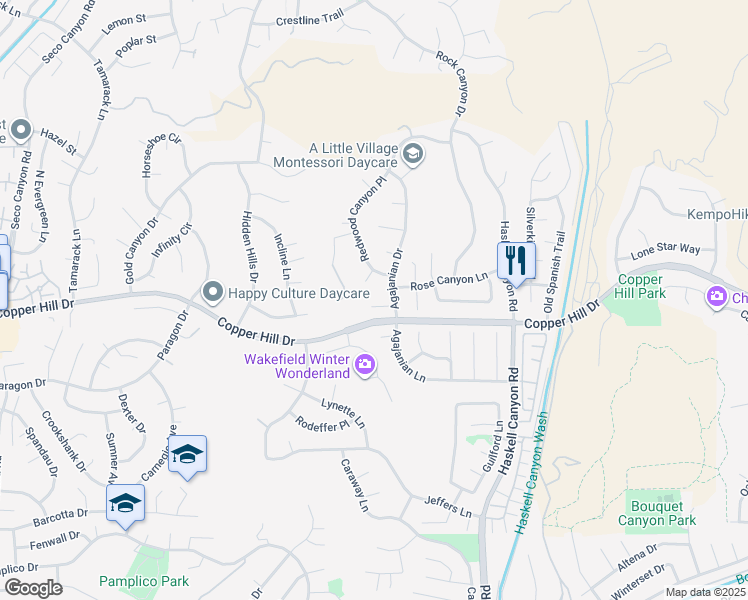 map of restaurants, bars, coffee shops, grocery stores, and more near 21827 Taylor Court in Santa Clarita