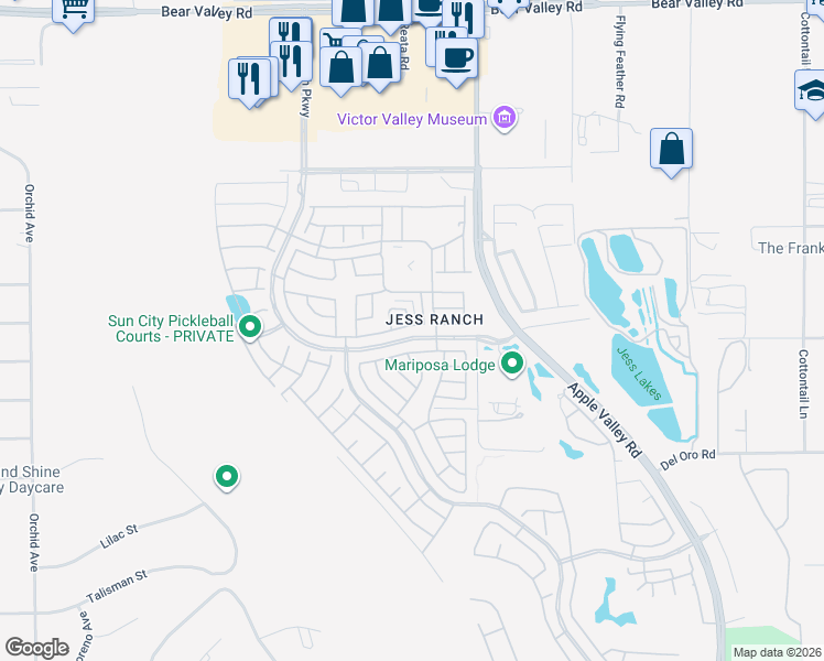 map of restaurants, bars, coffee shops, grocery stores, and more near in Apple Valley