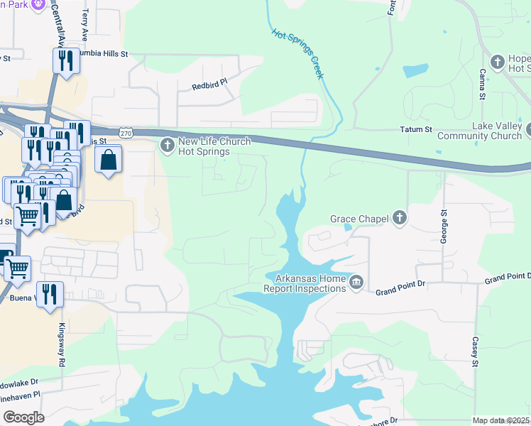 map of restaurants, bars, coffee shops, grocery stores, and more near 260 San Carlos Point in Hot Springs