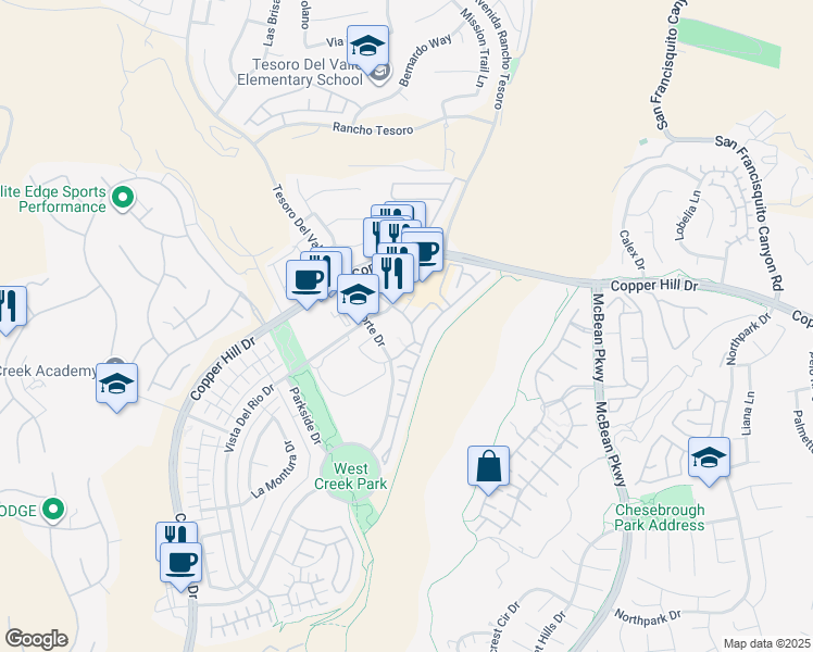 map of restaurants, bars, coffee shops, grocery stores, and more near 28723 Calle de la Paz Drive in Santa Clarita