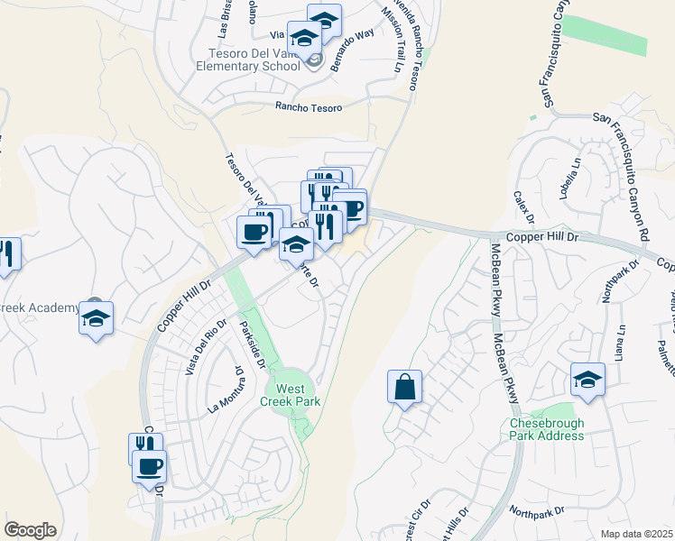 map of restaurants, bars, coffee shops, grocery stores, and more near 28719 Calle de la Paz Drive in Santa Clarita