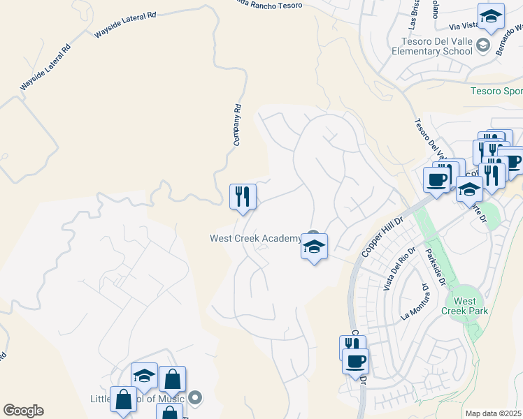 map of restaurants, bars, coffee shops, grocery stores, and more near 28758 North Iron Village Drive in Santa Clarita
