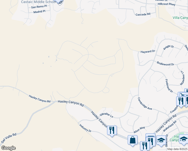 map of restaurants, bars, coffee shops, grocery stores, and more near 28801 1/2 Hasley Canyon Road in Castaic