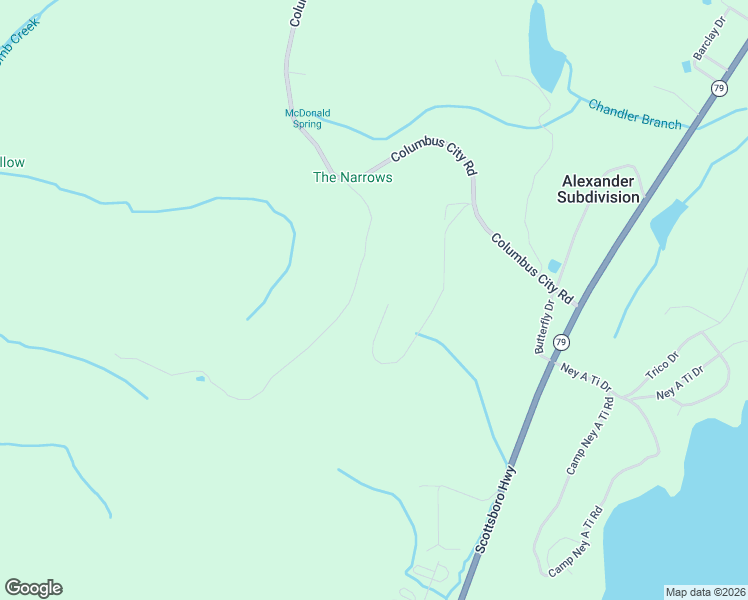 map of restaurants, bars, coffee shops, grocery stores, and more near 317 McCorkle Mountain Road in Guntersville