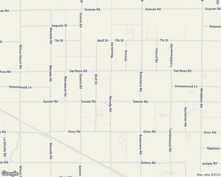 map of restaurants, bars, coffee shops, grocery stores, and more near Nevada Road in San Bernardino County