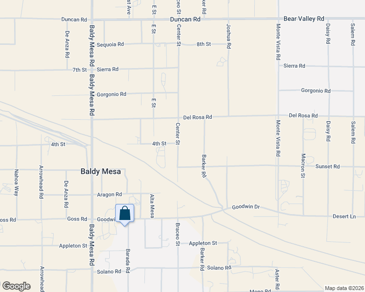 map of restaurants, bars, coffee shops, grocery stores, and more near 11575 Center Street in Victorville