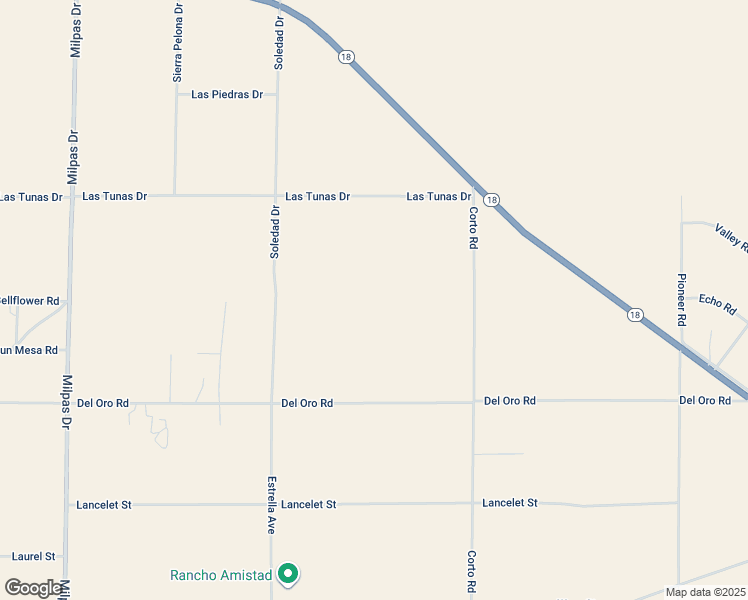 map of restaurants, bars, coffee shops, grocery stores, and more near Del Oro Road in Apple Valley
