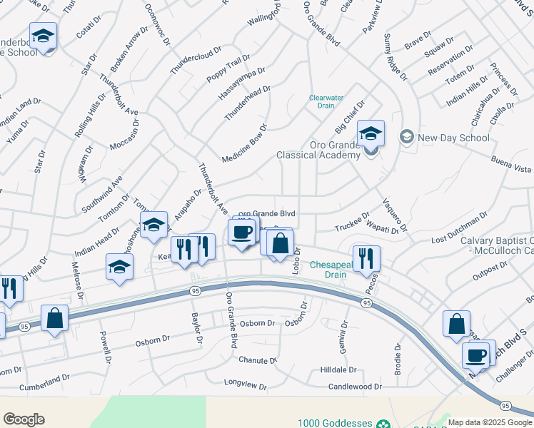 map of restaurants, bars, coffee shops, grocery stores, and more near 3322 Oro Grande Boulevard in Lake Havasu City