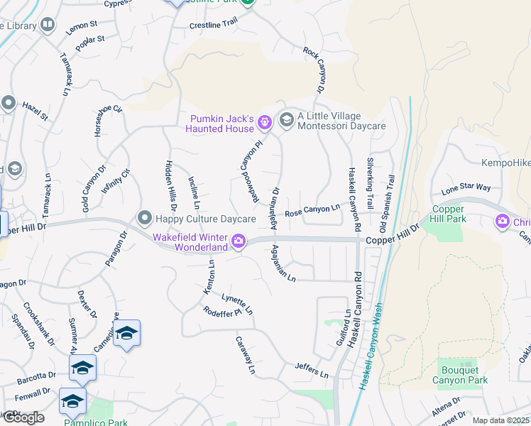 map of restaurants, bars, coffee shops, grocery stores, and more near 21870 Deena Place in Santa Clarita