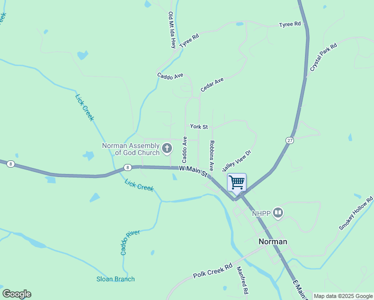 map of restaurants, bars, coffee shops, grocery stores, and more near 136 Caddo Avenue in Norman