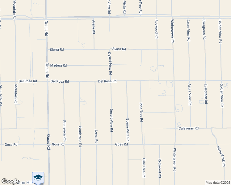 map of restaurants, bars, coffee shops, grocery stores, and more near 11623 Desert View Road in Piñon Hills