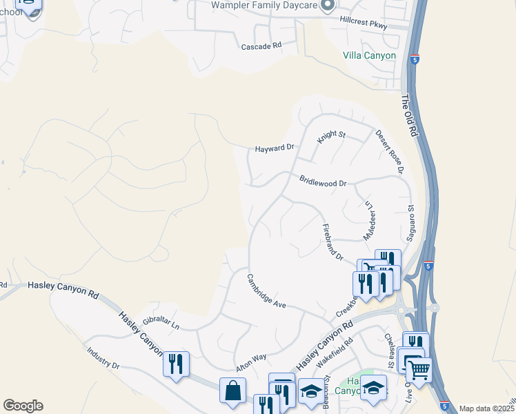 map of restaurants, bars, coffee shops, grocery stores, and more near 29938 Bancroft Place in Castaic