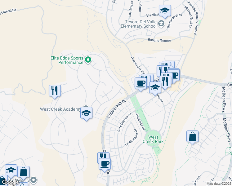 map of restaurants, bars, coffee shops, grocery stores, and more near 28855 Coal Mountain Court in Santa Clarita