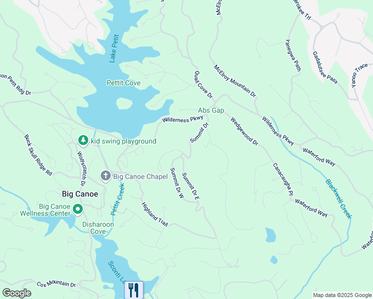 map of restaurants, bars, coffee shops, grocery stores, and more near 292 Summit Drive West in Jasper