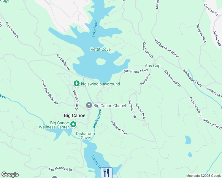 map of restaurants, bars, coffee shops, grocery stores, and more near 25 Wolfscratch Drive in Jasper