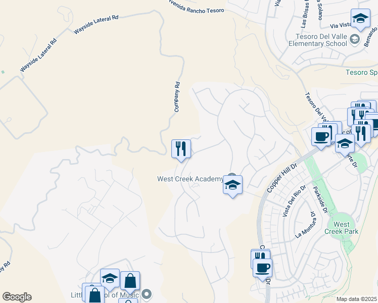 map of restaurants, bars, coffee shops, grocery stores, and more near 28758 North Iron Village Drive in Santa Clarita