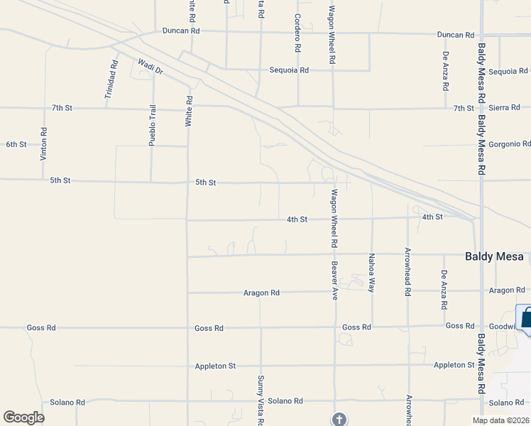 map of restaurants, bars, coffee shops, grocery stores, and more near 9142 4th Street in Victorville
