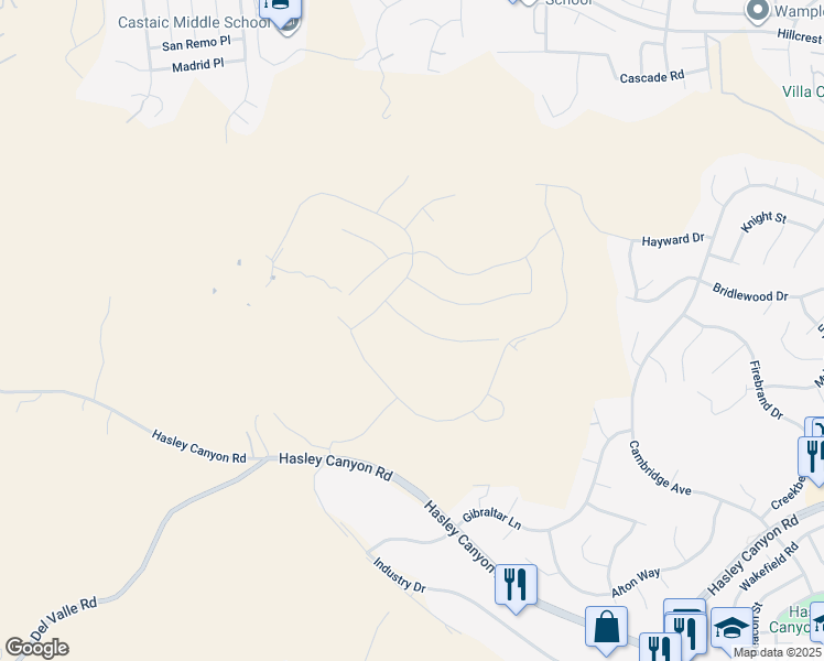 map of restaurants, bars, coffee shops, grocery stores, and more near 28630 Wildflower Terrace in Castaic