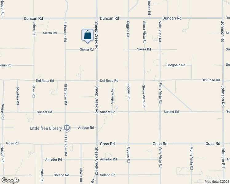 map of restaurants, bars, coffee shops, grocery stores, and more near 11669 Sahara Road in Phelan