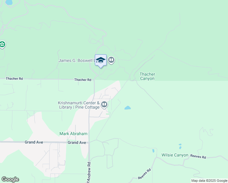 map of restaurants, bars, coffee shops, grocery stores, and more near 1320 McAndrew Road in Ojai