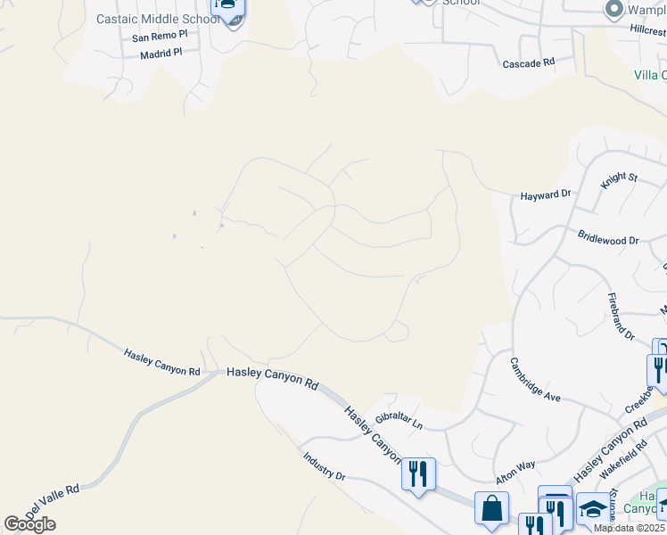 map of restaurants, bars, coffee shops, grocery stores, and more near 28630 Wildflower Terrace in Castaic