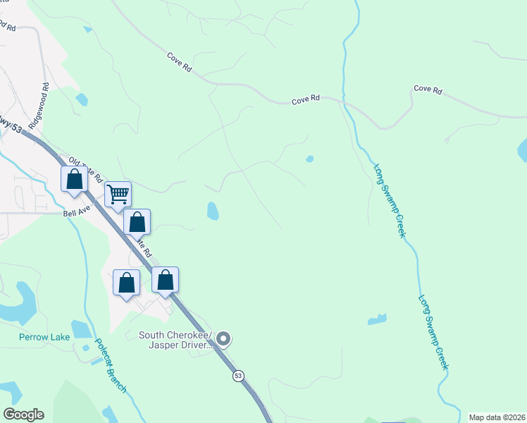 map of restaurants, bars, coffee shops, grocery stores, and more near 526 Still Hollow Road in Jasper