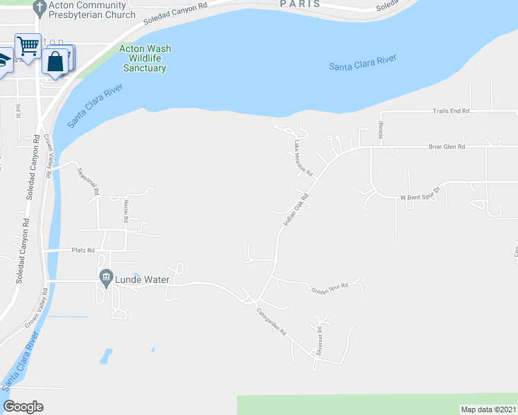 map of restaurants, bars, coffee shops, grocery stores, and more near 31511 Indian Oak Road in Acton