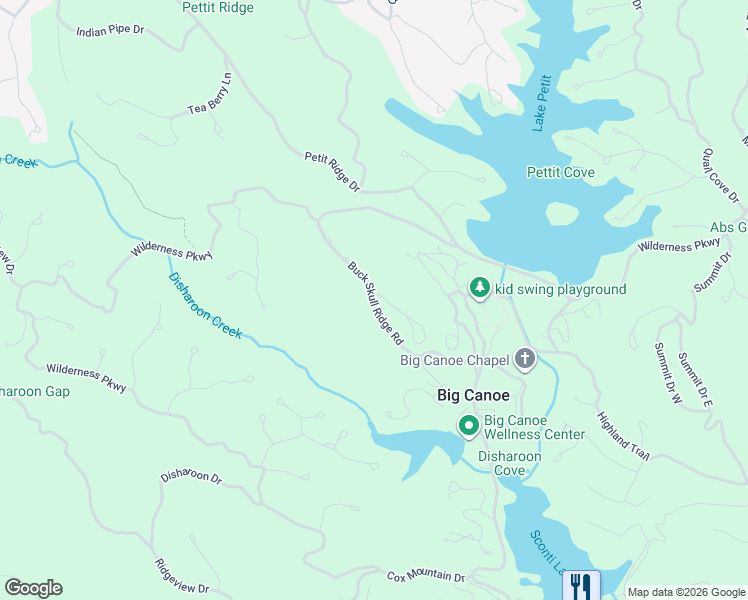 map of restaurants, bars, coffee shops, grocery stores, and more near Buck Skull Ridge Road in Pickens County
