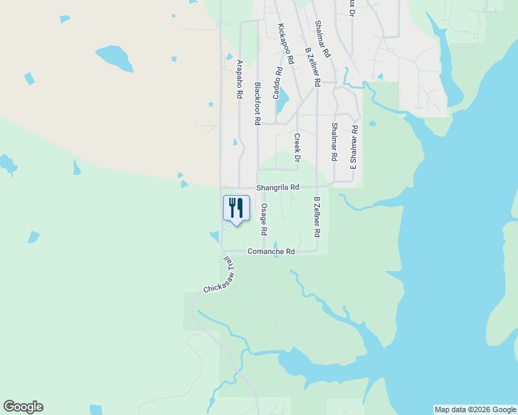 map of restaurants, bars, coffee shops, grocery stores, and more near 3139 Osage Road in Sulphur