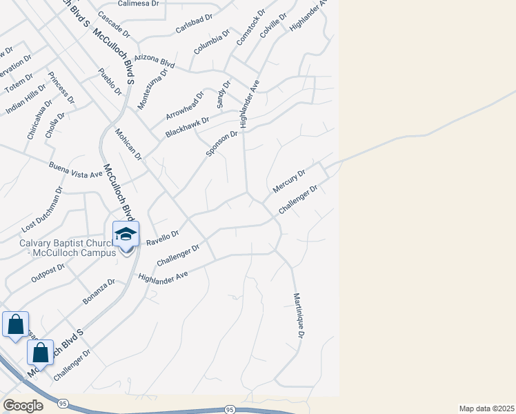 map of restaurants, bars, coffee shops, grocery stores, and more near 4101 Highlander Avenue in Lake Havasu City