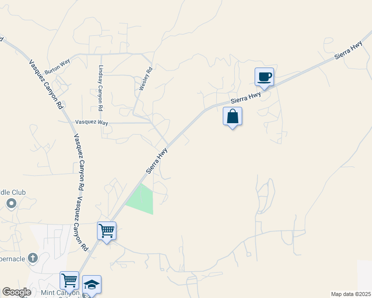 map of restaurants, bars, coffee shops, grocery stores, and more near 15840 Sierra Highway in Santa Clarita