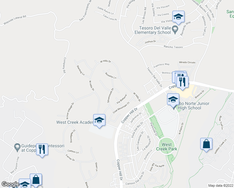 map of restaurants, bars, coffee shops, grocery stores, and more near 28865 Plaza De Oro in Santa Clarita