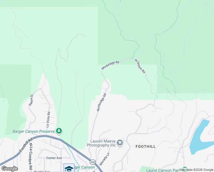 map of restaurants, bars, coffee shops, grocery stores, and more near 1250 Northridge Road in Santa Barbara