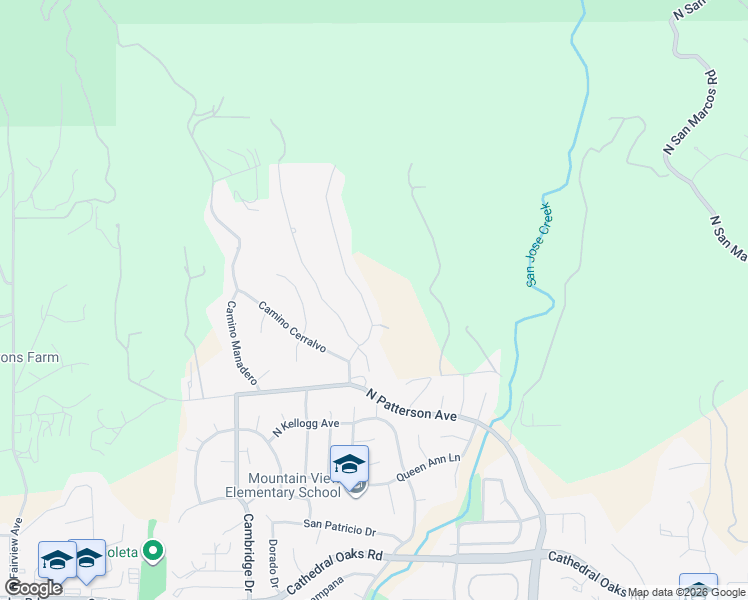map of restaurants, bars, coffee shops, grocery stores, and more near 1274 Camino Meleno in Santa Barbara
