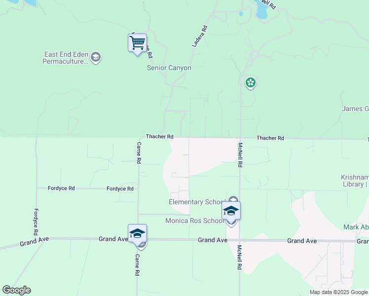 map of restaurants, bars, coffee shops, grocery stores, and more near 1427 Shippee Lane in Ojai
