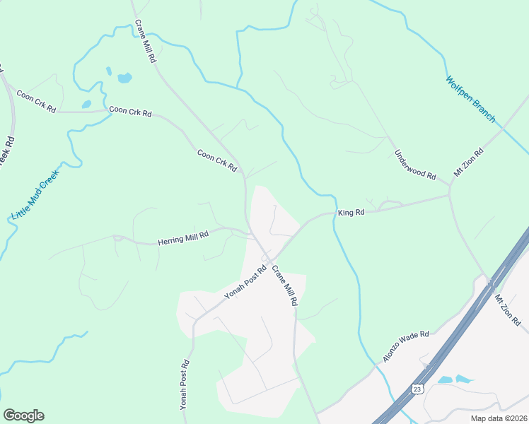 map of restaurants, bars, coffee shops, grocery stores, and more near 1890 Crane Mill Road in Alto