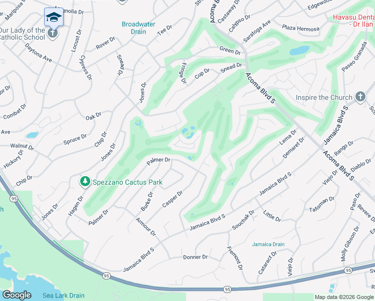 map of restaurants, bars, coffee shops, grocery stores, and more near 2224 Littler Lane in Lake Havasu City