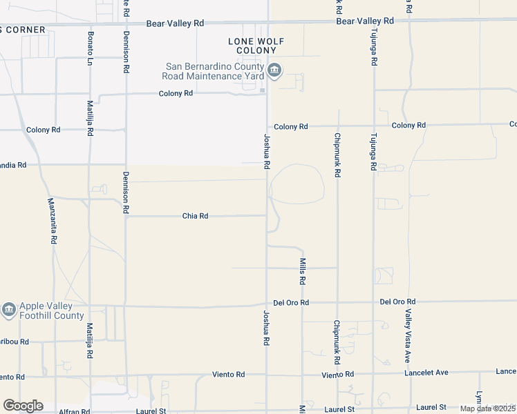 map of restaurants, bars, coffee shops, grocery stores, and more near Joshua Street in Apple Valley