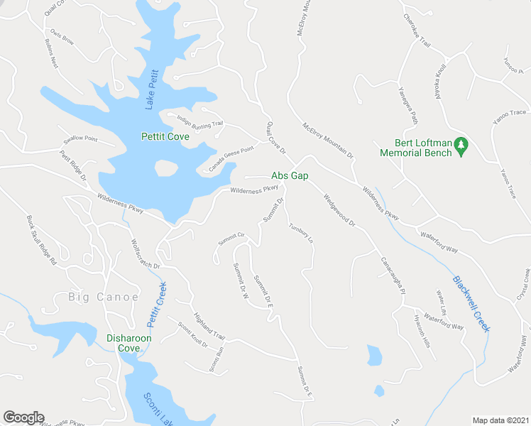 map of restaurants, bars, coffee shops, grocery stores, and more near 132 Summit Drive East in Ellijay