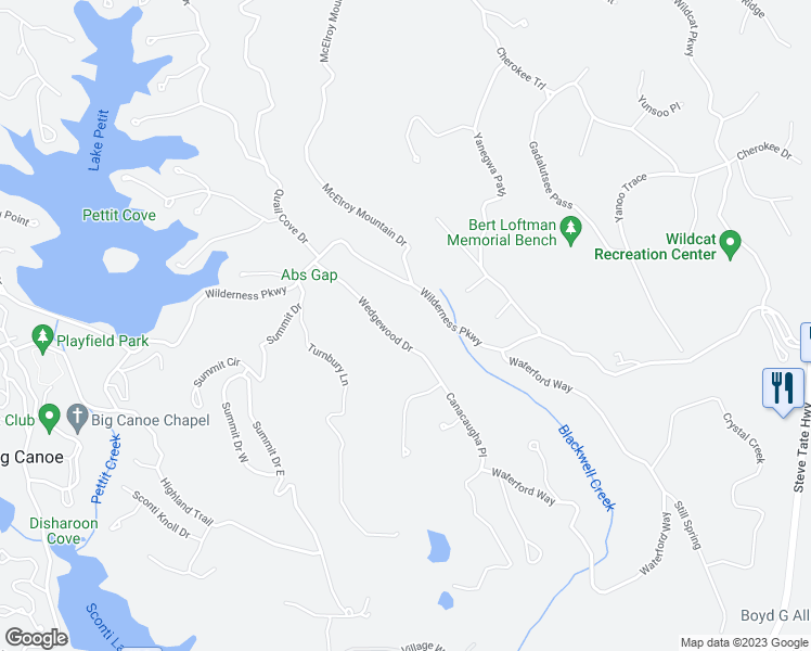 map of restaurants, bars, coffee shops, grocery stores, and more near 219 Wedgewood Drive in Jasper