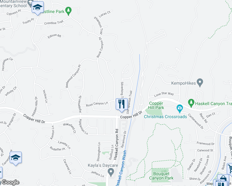 map of restaurants, bars, coffee shops, grocery stores, and more near 28528 Haskell Canyon Road in Santa Clarita