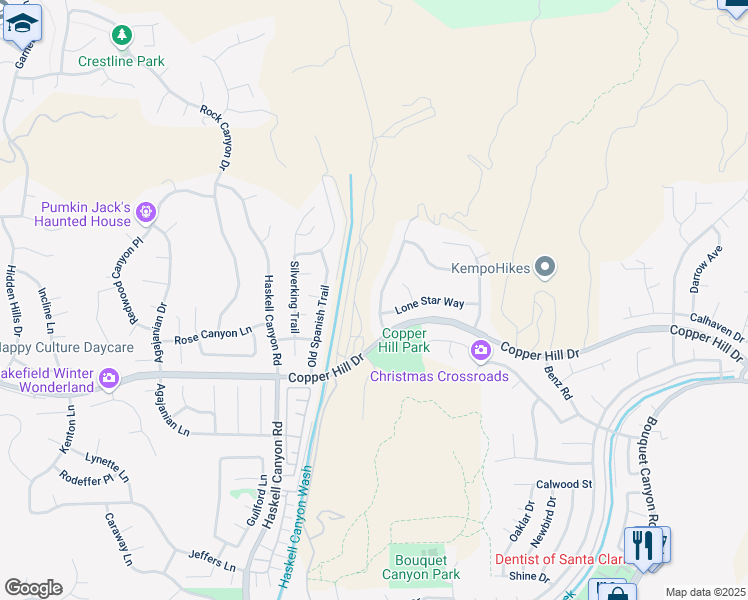 map of restaurants, bars, coffee shops, grocery stores, and more near 28551 North Deer Springs Drive in Santa Clarita