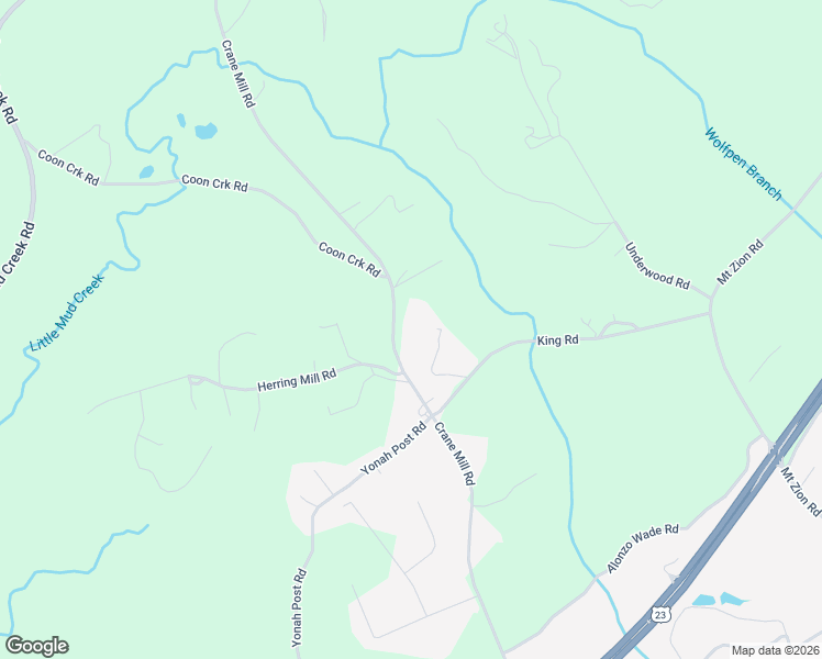 map of restaurants, bars, coffee shops, grocery stores, and more near 1890 Crane Mill Road in Alto