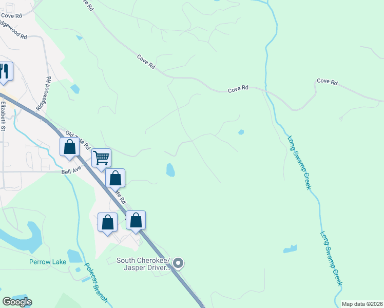 map of restaurants, bars, coffee shops, grocery stores, and more near 368 Still Hollow Road in Jasper