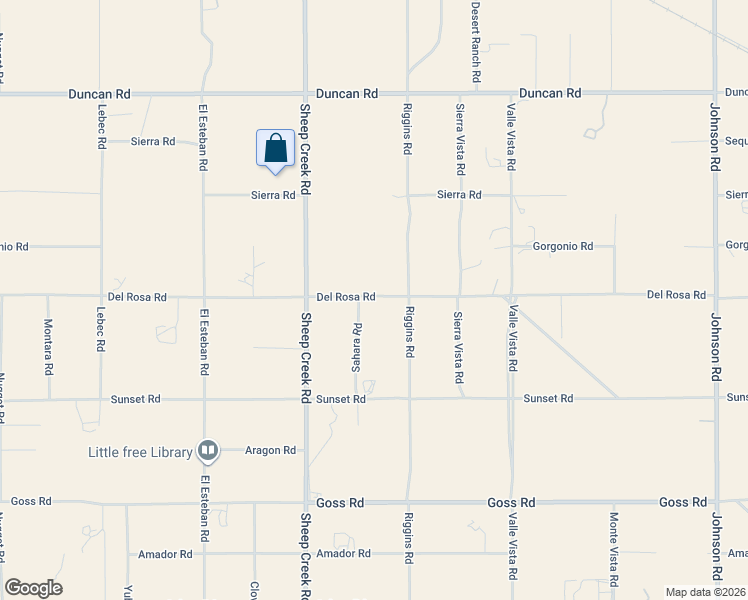 map of restaurants, bars, coffee shops, grocery stores, and more near 4237 Del Rosa Road in Phelan