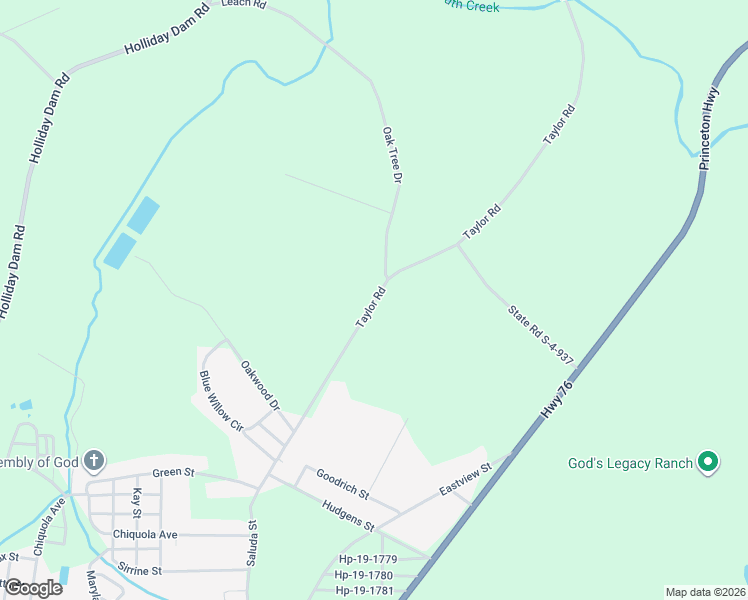 map of restaurants, bars, coffee shops, grocery stores, and more near Taylor Road in Honea Path