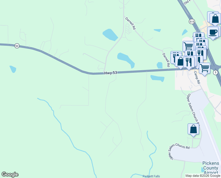 map of restaurants, bars, coffee shops, grocery stores, and more near 159 Philadelphia Drive in Big Canoe