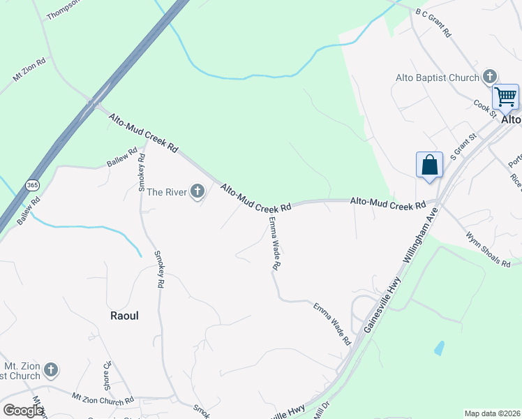 map of restaurants, bars, coffee shops, grocery stores, and more near 723 Alto-Mud Creek Road in Alto